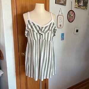 Maternity Old Navy Green & White Tank Top